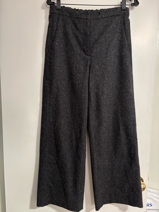 MaxMara Pants - MaxMara Black Wide-Leg Tweed Pants